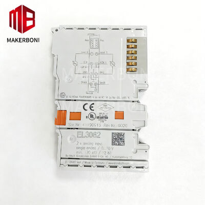 बेकहॉफ EL3062 2-चैनल एनालॉग इनपुट टर्मिनल, 0-10V रेंज और 12-बिट रिज़ॉल्यूशन के साथ